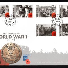 2014 Isle of Man Centenary of World War I 1914-1948 Commemorative Stamps First Day Cover (FDC)