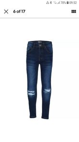 BNWT Boys Dark Navy Ripped Skinny Jeans