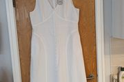 Paul Costelloe  Living White Linen Dress With 2 Hidden Side Pockets.  S.16.  B.N.W.T