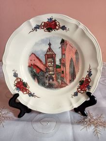Rare Antique French Porcelain Sarreguemines Collectible side plate