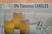 Flameless Led Pillar Candles/Set of Three Romote Controlled/Sizes: 8cm x 10cm, 8cm x 12.5cm &amp; 8cm x 14.5cm ..Final Price Drop
