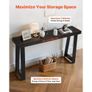 140 cm Console Table, Modern Desk Behind the Couch, Wooden Rectangle Entrance Desk, Narrow Long Sofa Table Accent Stand, Ideal for Hallway, Bedroom, Living Room, Foyer, Easy Assembly, Black Image 4