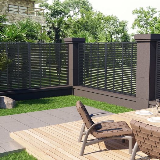vidaXL Louver Fence WPC 170x170 cm Grey