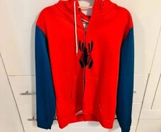 Into the Spiderverse Miles Morales Spider-Man Zip-Up Hoodie (Red/Blue)