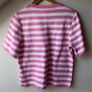 COS Boxy Striped Cotton Crewneck T-Shirt with Pocket Pink & White Size S Image 6