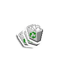 Windows 98 Recycle Bin Glossy Sticker 2-Pack