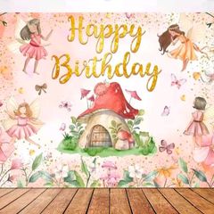 Fairy birthday backdrop - size XL
