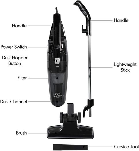 Quest Black Two In One Vacuum Cleaners Bagless Model BNR 44839 600 Watt Mains Upright Or Hand Held 600 Watts 0.08 L Dust Temporary Sold Thanks