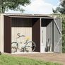 Garden Firewood Shed Brown 245x98x159 cm Galvanised Steel Image 3