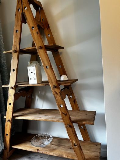 Wooden Ladder Shelving Unit
