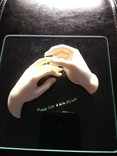 Happy Engagement  glass Sculpture