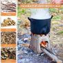 Camping Wood Stove,Compact Folding Titanium Wood Stove with Mini Alcohol Stove for Outdoor Camping Cooking Picnic Image 3