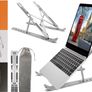 MULTIPLE COLOURS AVAILABLE Extra Strong Adjustable Laptop Stand Riser Laptop Holder for Desk Air-Ventilation Notebook Mount, Compatible with MacBook Air, Pro, Del Image 2