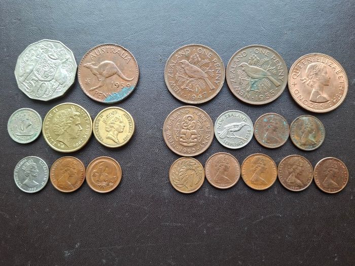 A Lot of 20 coins from Australia and New Zealand (1947-2011)