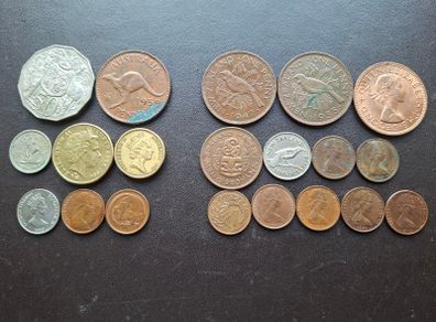 A Lot of 20 coins from Australia and New Zealand (1947-2011)