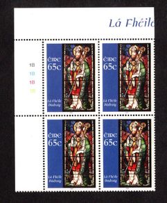 2005 Ireland St Patrick's Day Commemorative Stamp Plate Block 1B1B1B1B Mint Never Hinged (MNH)