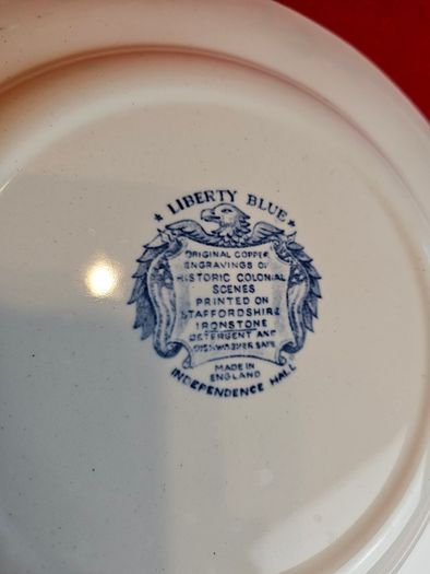 Liberty Blue Independence Hall - classic English transferware from the period of the Bicentennial of American independence