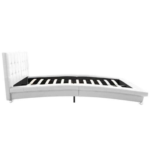 Bed Frame White Faux Leather 135x190 cm