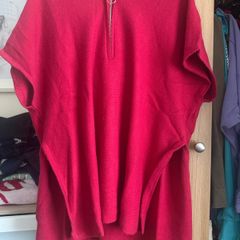 ladies oversized red hooded top