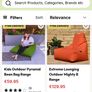 bean bags leather x 2 will sell separately Image 5