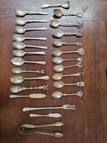 Vintage Souvenir Spoon & Flatware Collection, 25-Piece Lot