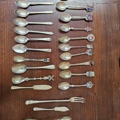 Antique spoons etc