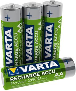 VARTA Rechargeable Ready2Use Pre-Charged AA Mignon Ni-Mh Battery (4-pack, 2,600mAh, 4-pack), rechargeable without memory effect - ready for immediate use
