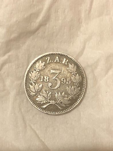 South Africa 1895 3 pence Silver mintage only 166k