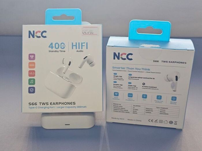 NEW Latest Design NCC S66 TWS Wireless Earbuds White.