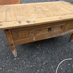 Mexican Pine Coffee Table with Drawer mexican pine