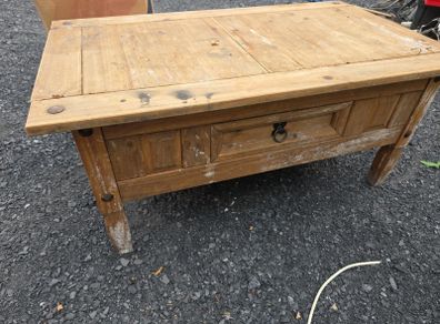 Mexican Pine Coffee Table with Drawer mexican pine
