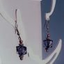 Smokey Plum Glass Cube Facet Drop Earrings Image 7