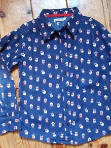 Age 7-8 Christmas Santa Reindeer Shirt