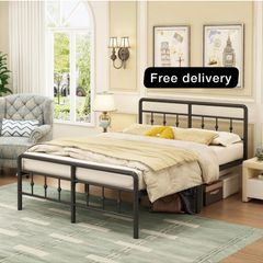 King Size Bed Frame with Victorian Headboard and Footboard
