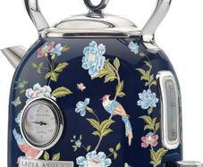 Navy 1.7 Litre Stainless Steel Electric Kettle - 3KW Kettles Electric Fast Boil Quiet - Pyramid, Retro Kettle Cordless with 360 Degree Base, Overheating & Boil Dry Protection