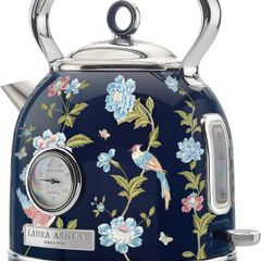 Navy 1.7 Litre Stainless Steel Electric Kettle - 3KW Kettles Electric Fast Boil Quiet - Pyramid, Retro Kettle Cordless with 360 Degree Base, Overheating & Boil Dry Protection
