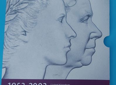 Queens Coronation Anniversary Presentation Coin Set 1953 &2003 In Uncirculated Condition