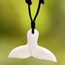 New Maori Carved White Whale Tail Pendant Necklace designer Surfer Jewelley Image 2