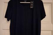 M&amp;S Relaxed Crew Neck Navy T-Shirt BNWT