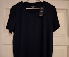 M&S Relaxed Crew Neck Navy T-Shirt BNWT
