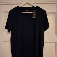 M&S Relaxed Crew Neck Navy T-Shirt BNWT