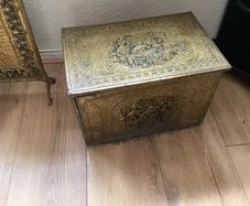 Brass Fire screen. coal box