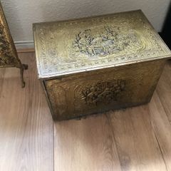 Brass Fire screen. coal box