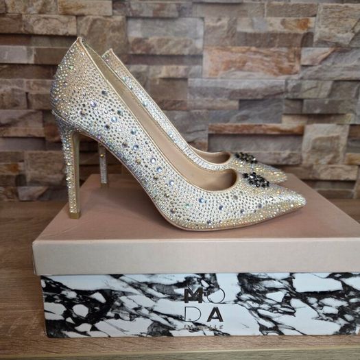 Crystal glam heels, size 6