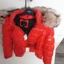 ladies belted jacket with detachable fur hood Image 2