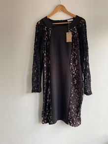 Gallery black lace bodycon dress size 14 - New