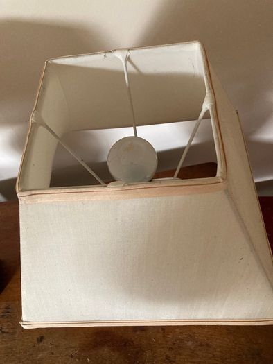 2 cream and beige table lamps