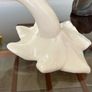 White Ceramic Lily Flower Ceramic Vase Laying Down Lily Shape Vase Image 10