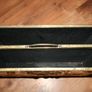 Embossed Hammered Brass and Wood Magazine Holder Double Slotted Image 3
