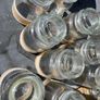 Hessian and lace decorated jars for wedding or party decoration Image 2